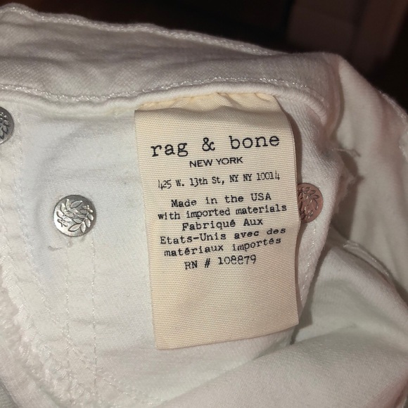 NWT rag&bone High Rise Ankle Skinny Blanc, 23 - Picture 8 of 8